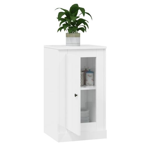 Skænk 37,5x35,5x67,5 cm konstrueret træ hvid højglans