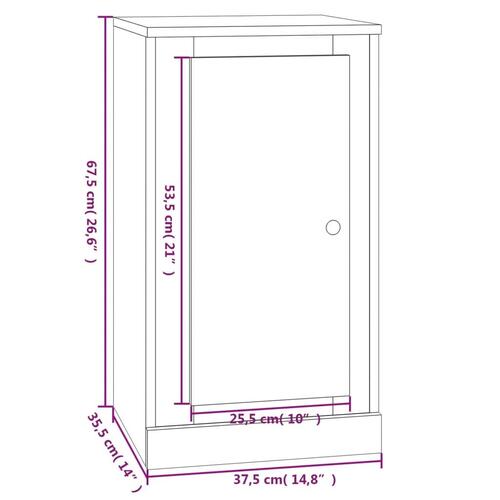 Skænk 37,5x35,5x67,5 cm konstrueret træ hvid højglans