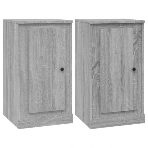 Skænke 2 stk. 37,5x35,5x67,5 cm konstrueret træ grå sonoma-eg