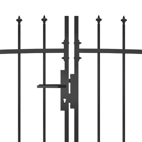 Hegnslåge med spydtop 5x1,75 m sort