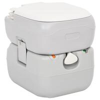 Transportabelt campingtoilet 22+12 l HDPE grå og hvid
