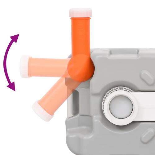 Transportabelt campingtoilet 22+12 l HDPE grå og hvid