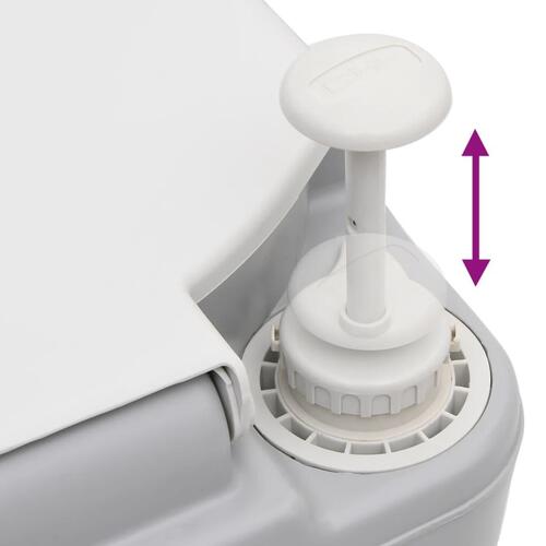 Transportabelt campingtoilet 22+12 l HDPE grå og hvid