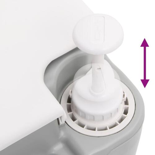 Transportabelt campingtoilet 15+10 l HDPE grå og hvid