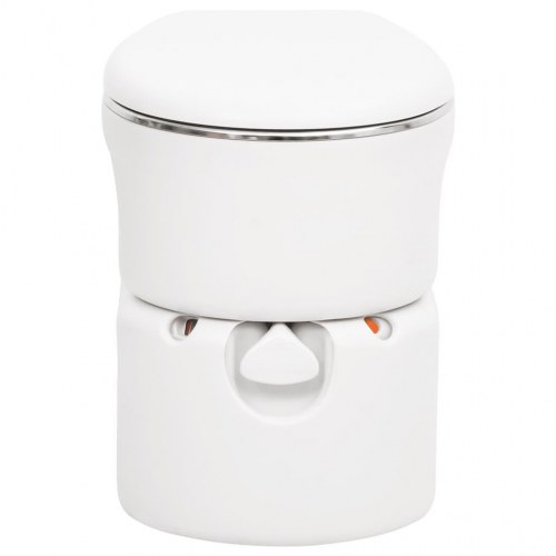 Bærbart campingtoilet 24+17 l HDPE og stål hvid