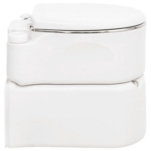 Bærbart campingtoilet 24+17 l HDPE og stål hvid