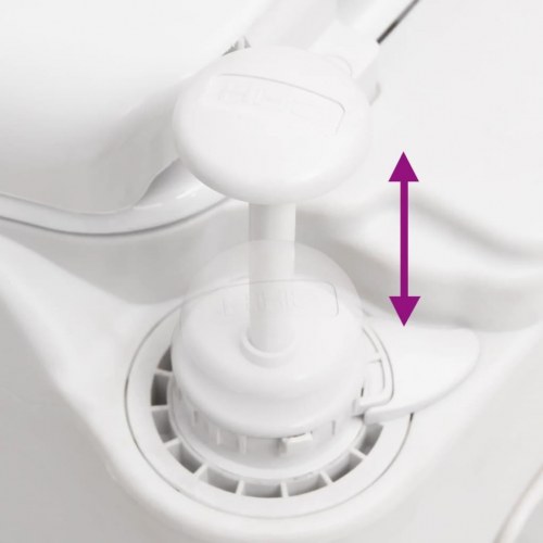 Bærbart campingtoilet 24+17 l HDPE og stål hvid