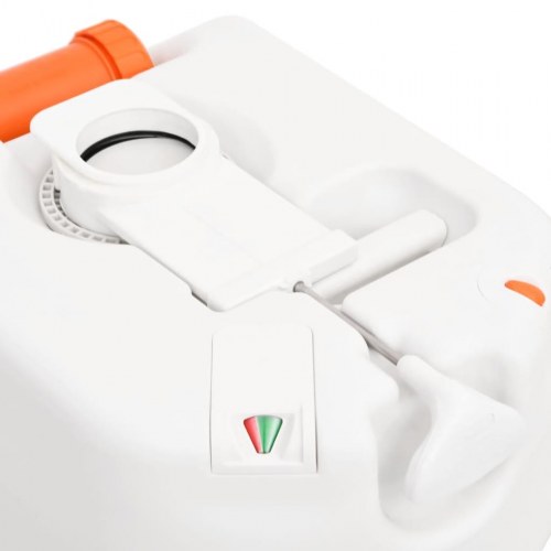 Bærbart campingtoilet 24+17 l HDPE og stål hvid