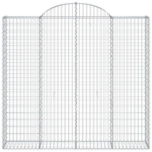Buede gabionkurve 2 stk. - 200×50×180/200 cm i galvaniseret jern