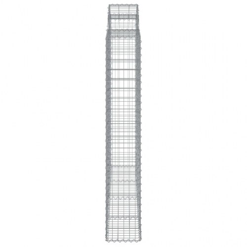 Buede gabionkurve 2 stk. - 200×50×180/200 cm i galvaniseret jern