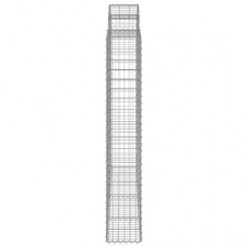 Buede gabionkurve - 9 stk. 200×50×180/200 cm i galvaniseret jern