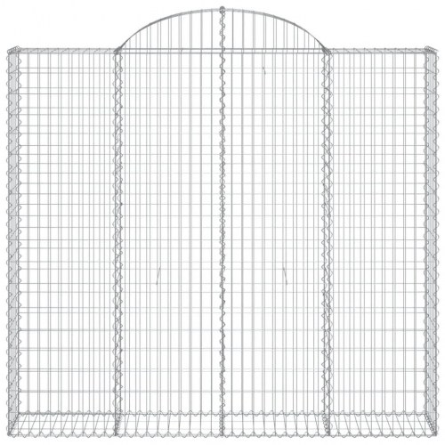 Buede gabionkurve - 8 stk. 200×50×180/200 cm i galvaniseret jern