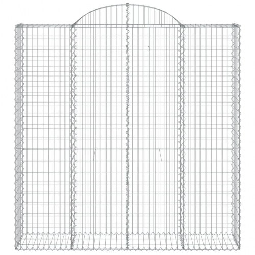 Buede gabionkurve 2 stk. - 200×50×200/220 cm i galvaniseret jern