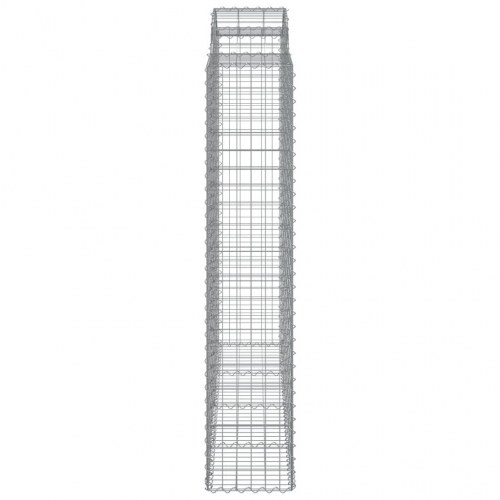 Buede gabionkurve 2 stk. - 200×50×200/220 cm i galvaniseret jern