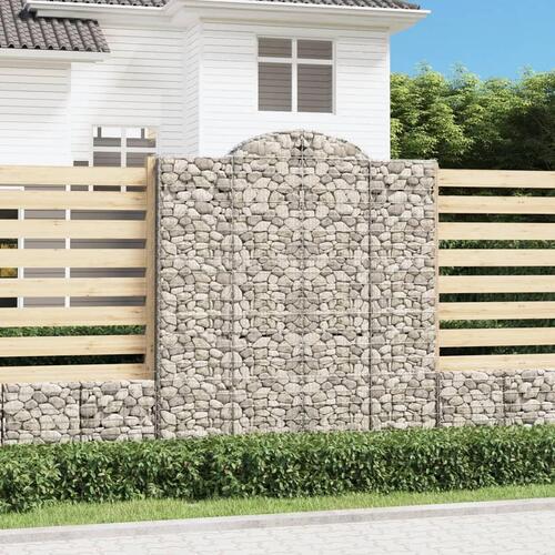 Buede gabionkurve 2 stk. 200x50x220/240 cm galvaniseret jern