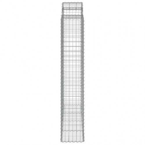 Buede gabionkurve - 3 stk. 200 × 50 × 220/240 cm i galvaniseret jern