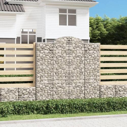 Buede gabionkurve 8 stk. 200x50x200/220 cm galvaniseret jern