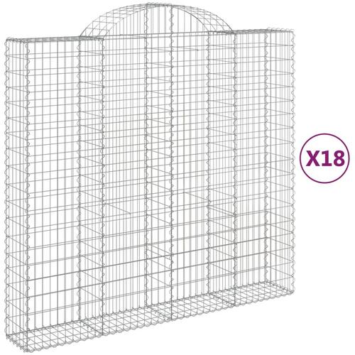 Buede gabionkurve 18 stk. 200x50x180/200 cm galvaniseret jern