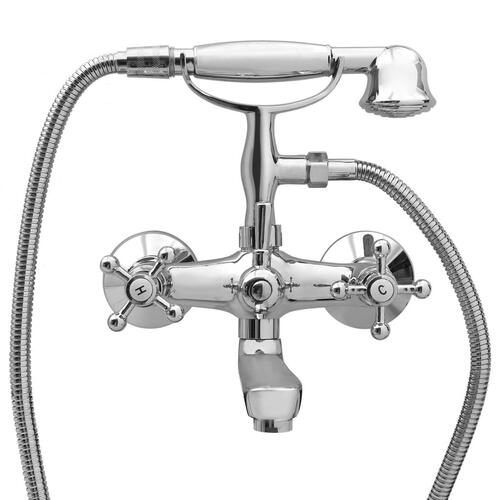 Badekarsarmatur + vandfordeler krom retro