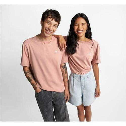 Unisex Kortærmet T-shirt Converse Classic Fit Left Chest Star Chevron Pink XS