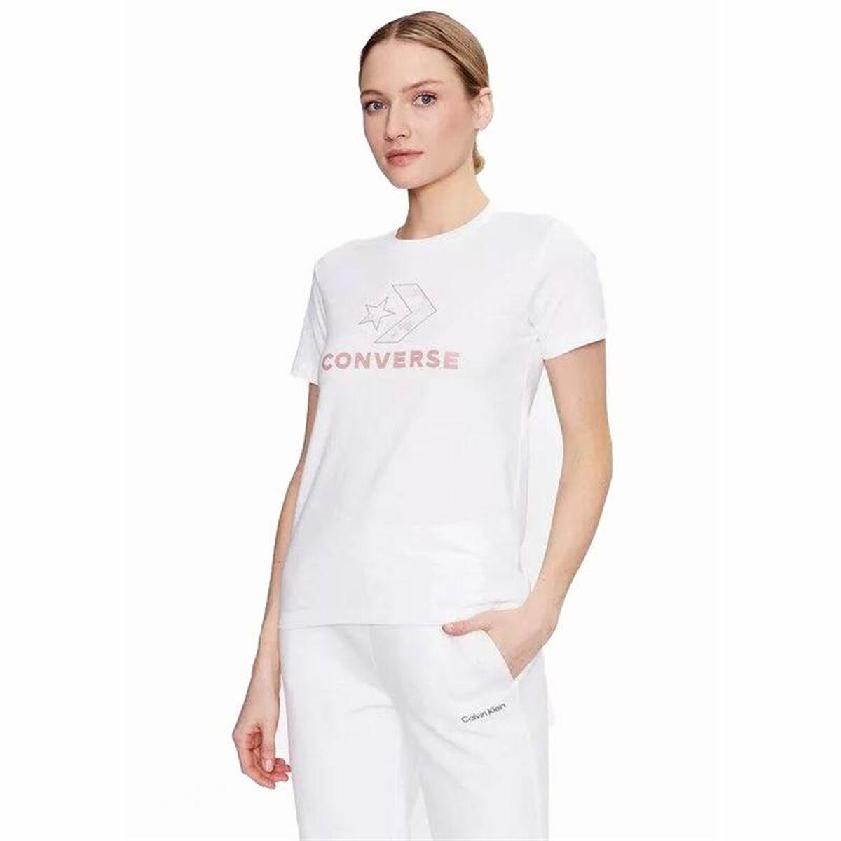 Kortærmet T-shirt til Kvinder Converse Seasonal Star Chevron Hvid L