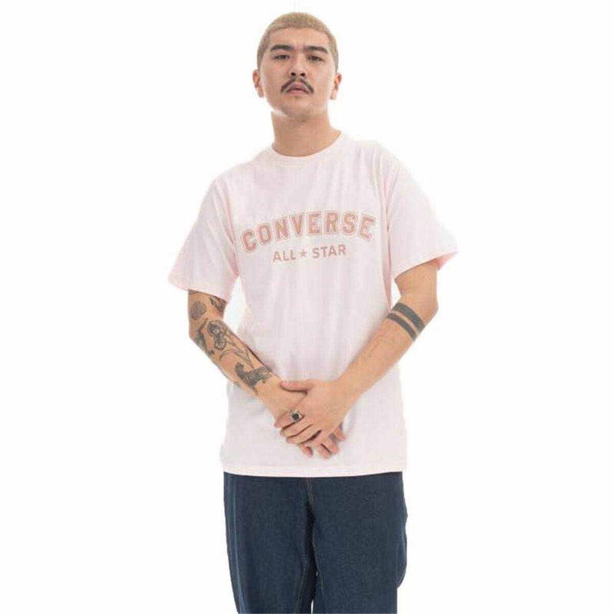 Kortærmet T-shirt til Mænd Converse Classic Fit All Star Single Screen Lyserød M