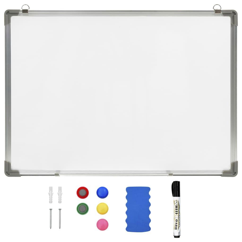 Magnetisk whiteboard 90x60 cm stål hvid