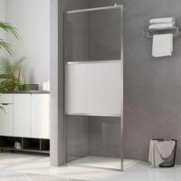 Brusevæg med halvt matteret ESG-glas 90x195 cm