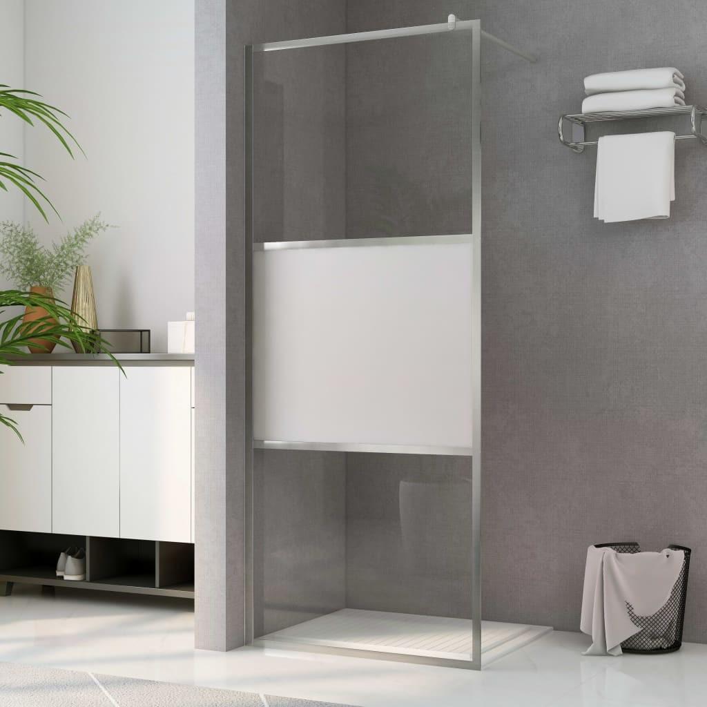 Brusevæg med halvt matteret ESG-glas 100x195 cm