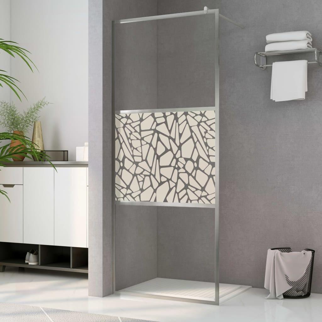 Brusevæg ESG-glas med stendesign 80x195 cm