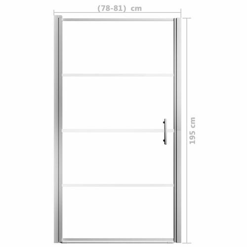 Brusedør 81x195 cm hærdet glas