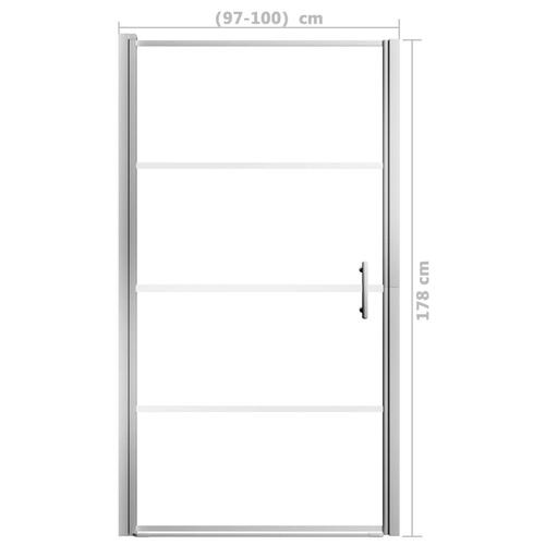 Brusedør 100x178 cm hærdet glas
