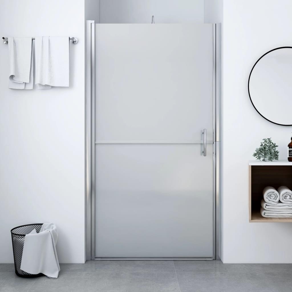 Brusedør 81x195 cm matteret hærdet glas
