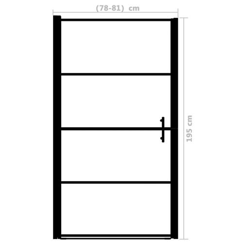 Brusedør 81x195 cm matteret hærdet glas sort