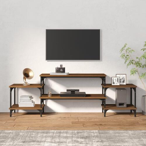 Tv-bord 157x35x52 cm konstrueret træ brun egetræsfarve