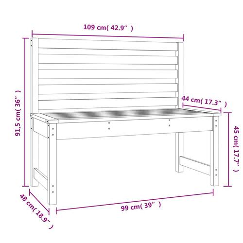 Havebænk 109 cm massivt fyrretræ gyldenbrun