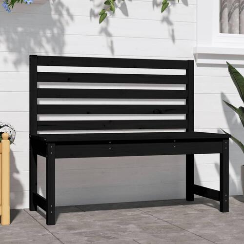 Havebænk 109 cm massivt fyrretræ sort