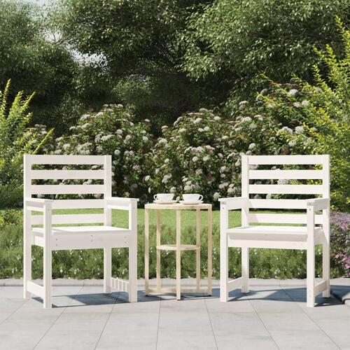 Havestole 2 stk. 60x48x91 cm massivt fyrretræ hvid