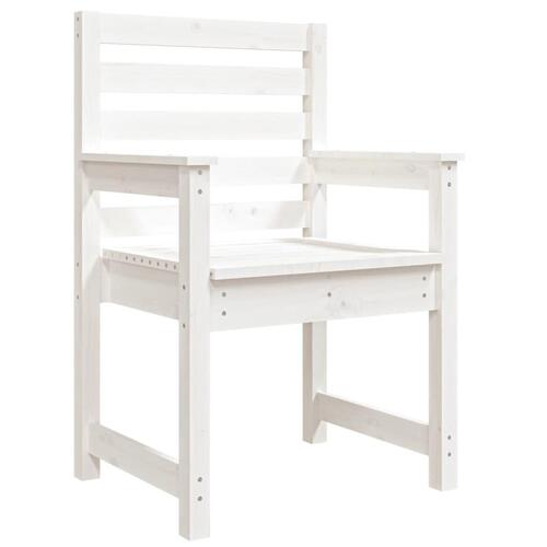 Havestole 2 stk. 60x48x91 cm massivt fyrretræ hvid