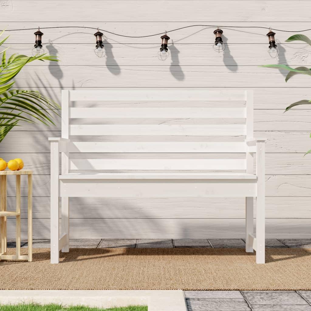 Havebænk 109x48x91,5 cm massivt fyrretræ hvid