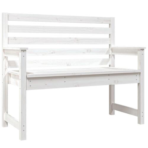 Havebænk 109x48x91,5 cm massivt fyrretræ hvid