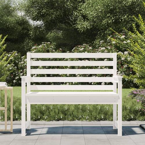 Havebænk 109x48x91,5 cm massivt fyrretræ hvid