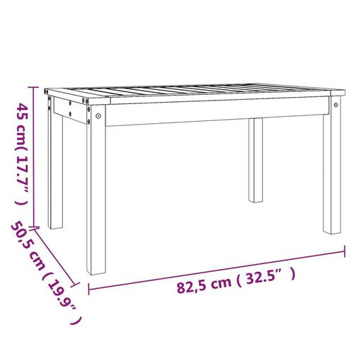 Havebord 82,5x50,5x45 cm massivt fyrretræ grå