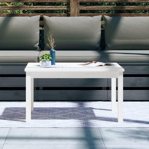 Havebord 82,5x50,5x45 cm massivt fyrretræ hvid