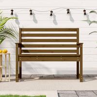 Havebænk 109x48x91,5 cm massivt fyrretræ gyldenbrun