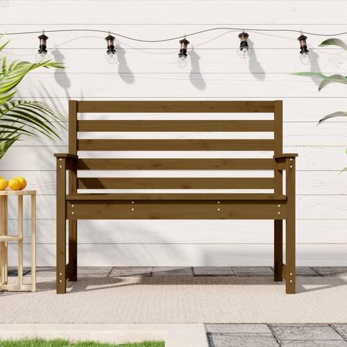 Havebænk 109x48x91,5 cm massivt fyrretræ gyldenbrun