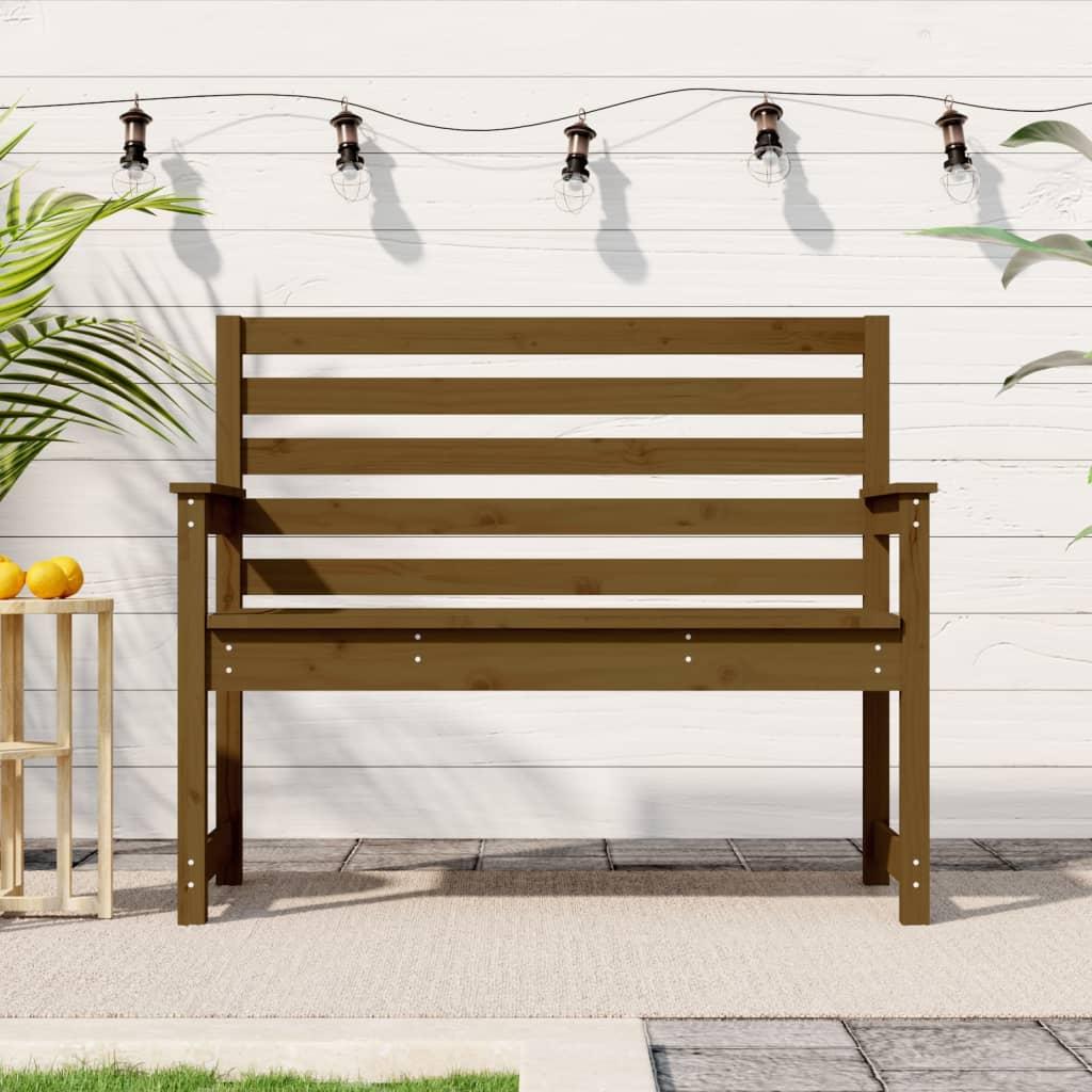 Havebænk 109x48x91,5 cm massivt fyrretræ gyldenbrun