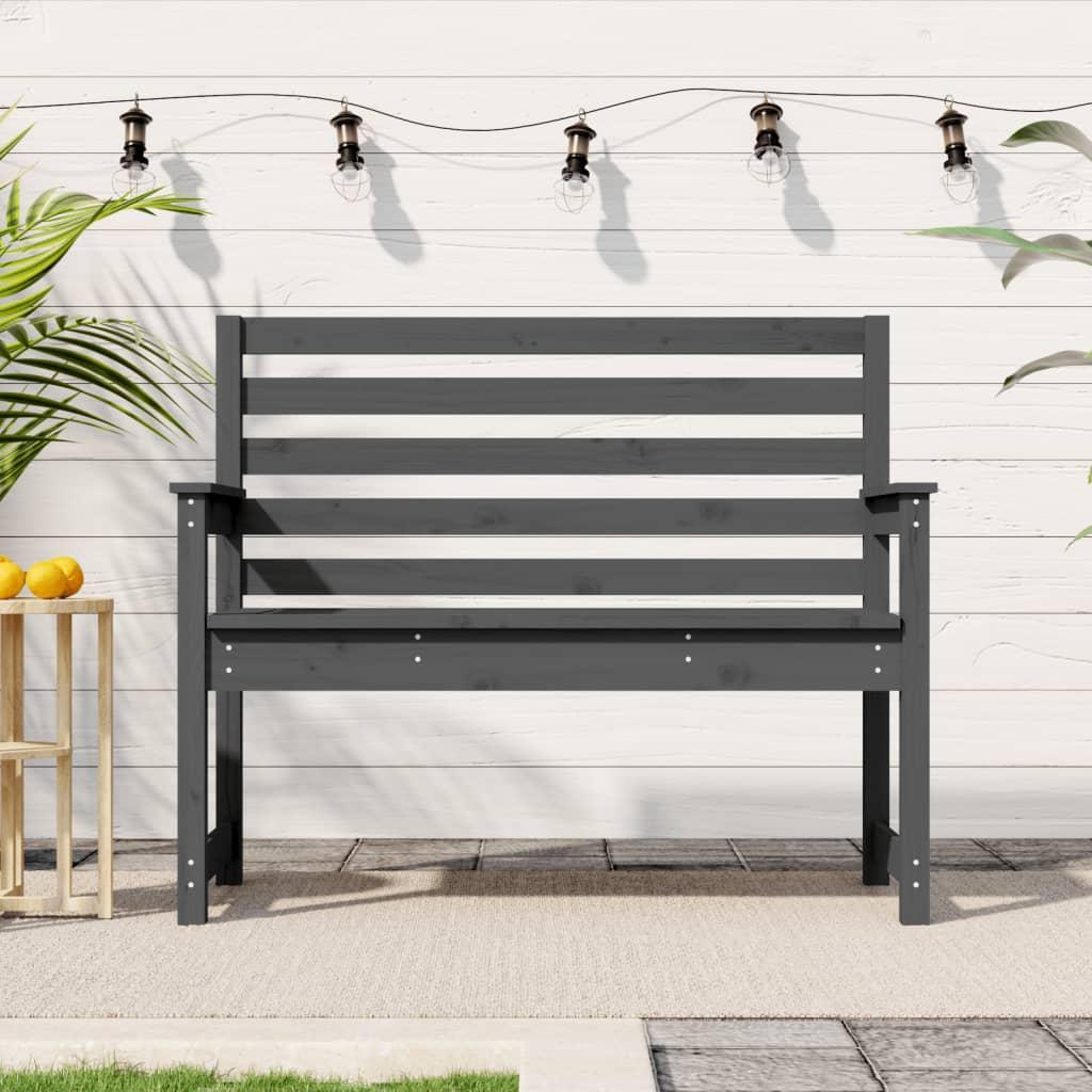 Havebænk 109x48x91,5 cm massivt fyrretræ grå