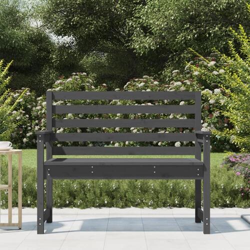 Havebænk 109x48x91,5 cm massivt fyrretræ grå
