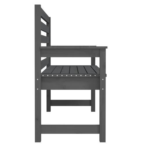 Havebænk 109x48x91,5 cm massivt fyrretræ grå